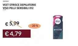Prezzemolo e Vitale Veet strisce depilatorie viso pelli sensibili x12 offerta