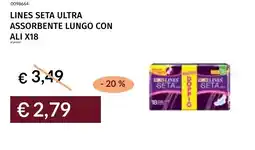 Prezzemolo e Vitale Lines seta ultra assorbente lungo con ali x18 offerta