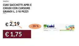 Prezzemolo e Vitale Cuki sacchetti apri e chiudi con cursore grandi l. 3.10 pezzi offerta
