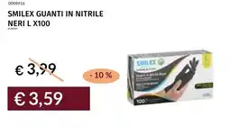 Prezzemolo e Vitale Smilex guanti in nitrile neri l x100 offerta
