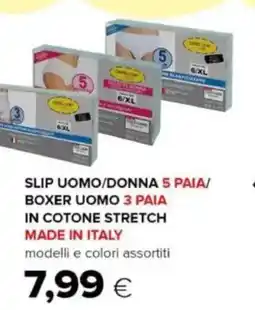 Oasi Slip uomo/donna / boxer uomo 3 paia in cotone stretch made in italy offerta
