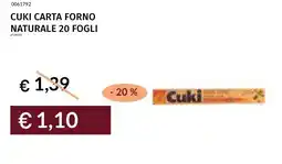 Prezzemolo e Vitale Cuki carta forno naturale 20 fogli offerta