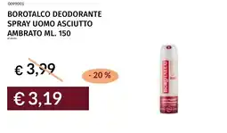 Prezzemolo e Vitale Borotalco deodorante spray uomo asciutto ambrato offerta