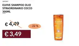 Prezzemolo e Vitale Elvive shampoo olio straordinario cocco offerta