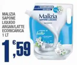 Splendidi e Splendenti Malizia sapone liquido argan/latte ecoricarica offerta