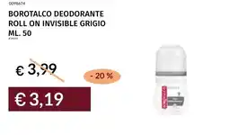 Prezzemolo e Vitale Borotalco deodorante roll on invisible grigio offerta