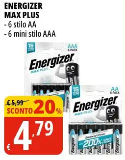 Tigros Energizer max plus offerta