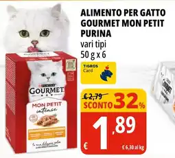 Tigros Alimento per gatto gourmet mon petit PURINA offerta