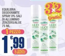 Splendidi e Splendenti Equilibra deodorante spray 0% sali di alluminio zenzero/aloe offerta