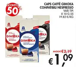 Coal Caps caffè gimoka compatibili nespresso x10 offerta