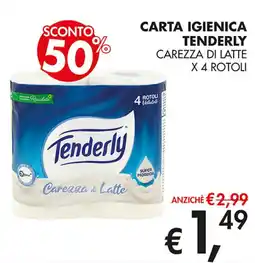 Coal Carta igienica tenderly carezza di latte x 4 rotoli offerta
