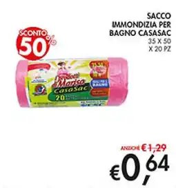 Coal Sacco immondizia per bagno casasac x 20 pz offerta