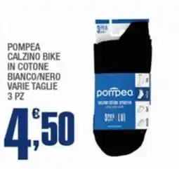Splendidi e Splendenti Pompea calzino bike in cotone bianco/nero offerta