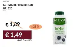 Prezzemolo e Vitale Activia kefir mirtillo offerta