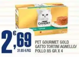 Splendidi e Splendenti Pet gourmet gold gatto tortini agnello/pollo offerta