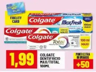 Colgate dentifricio max/total