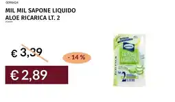 Prezzemolo e Vitale Mil mil sapone liquido aloe ricarica offerta