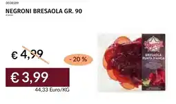 Prezzemolo e Vitale Negroni bresaola offerta