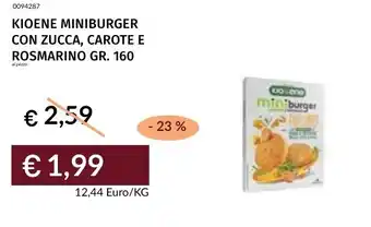 Prezzemolo e Vitale Kioene miniburger con zucca, carote e rosmarino offerta