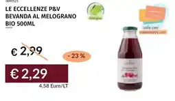 Prezzemolo e Vitale Le eccellenze p&v bevanda al melograno bio offerta