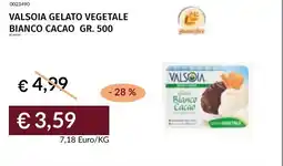 Prezzemolo e Vitale Valsoia gelato vegetale bianco cacao offerta