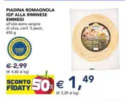 Esselunga PIADINA ROMAGNOLA IGP ALLA RIMINESE EMMEGI offerta
