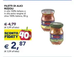 Esselunga Filetti di Alici Rizzoli offerta