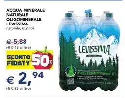 Esselunga ACQUA MINERALE NATURALE OLIGOMINERALE LEVISSIMA offerta