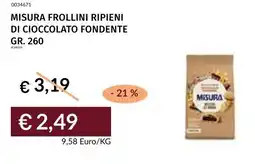 Prezzemolo e Vitale Misura frollini ripieni di cioccolato fondente offerta