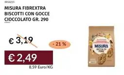 Prezzemolo e Vitale Misura fibrextra biscotti con gocce cioccolato offerta