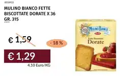 Prezzemolo e Vitale Mulino bianco fette biscottate dorate x 36 offerta