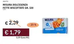Prezzemolo e Vitale Misura dolcesenza fette biscottate offerta