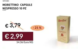 Prezzemolo e Vitale Morettino capsule nespresso 10 pz offerta