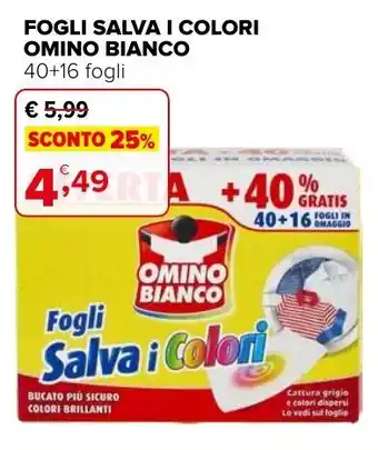 Iperal Fogli salva i colori OMINO BIANCO offerta