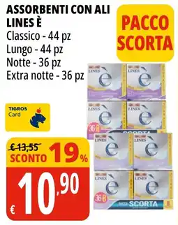 Tigros Assorbenti con ali LINES È offerta