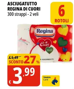 Tigros Asciugatutto regina di cuori offerta