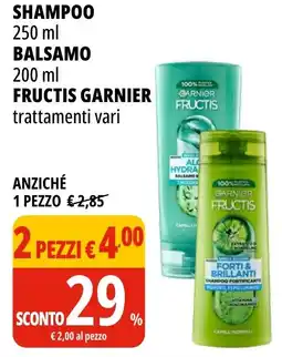 Tigros Shampoo balsamo fructis GARNIER offerta