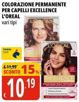 Tigros Colorazione permanente per capelli excellence L'OREAL offerta