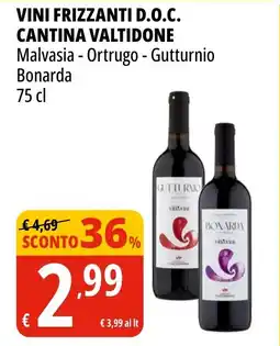 Tigros Vini frizzanti d.o.c. CANTINA VALTIDONE offerta