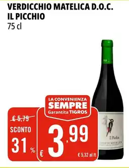 Tigros Verdicchio matelica d.o.c. IL PICCHIO offerta