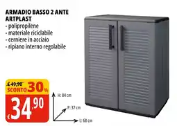 Tigros Armadio basso 2 ante ARTPLAST offerta