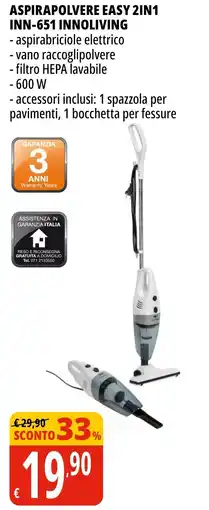 Tigros Aspirapolvere easy 2in1 inn-651 INNOLIVING offerta