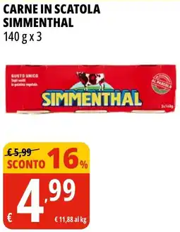 Tigros Carne in scatola SIMMENTHAL offerta
