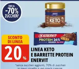 Tigros Linea keto e barrette protein ENERVIT offerta