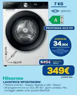 DIMOStore Hisense LAVATRICE WF3S7021BW offerta