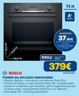DIMOStore BOSCH FORNO DA INCASSO HBA534BB3 offerta