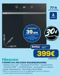 DIMOStore Hisense FORNO DA INCASSO BSA66226ADBG offerta