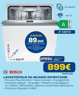 DIMOStore BOSCH LAVASTOVIGLIE DA INCASSO SMV8YCX02E offerta