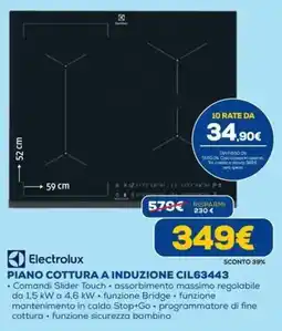 DIMOStore Electrolux PIANO COTTURA A INDUZIONE CIL63443 offerta