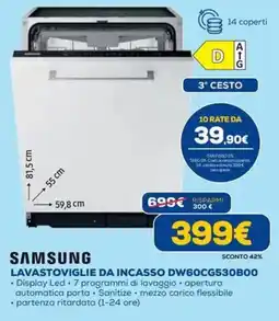 DIMOStore SAMSUNG LAVASTOVIGLIE DA INCASSO DW60CG530B0O offerta